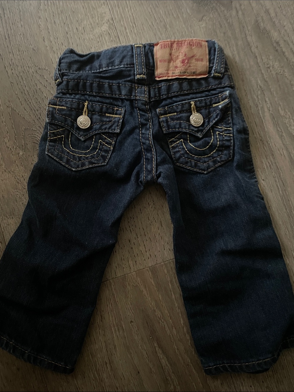True Religion Kids Dark Indigo Denim Jeans with Contrast Stitching